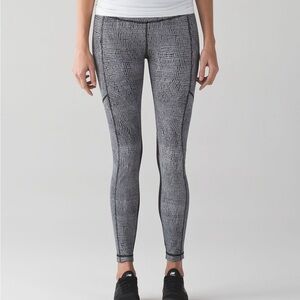Lululemon Speed Tight V Leggings 10 Fall Net White Black Luxtreme Run Pocket 28